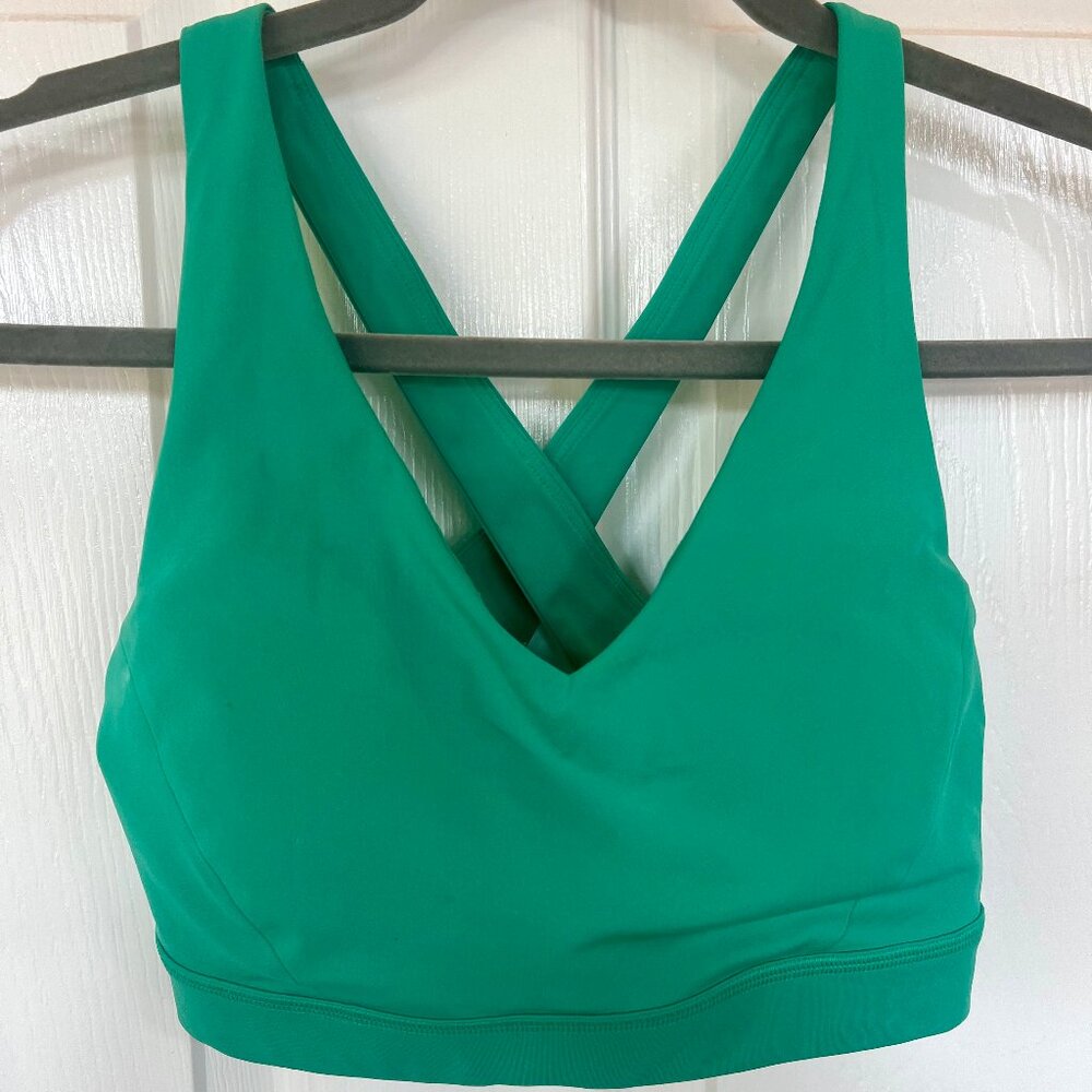 Lululemon Envital Bra Medium Support B/C Kelly Green Size 4